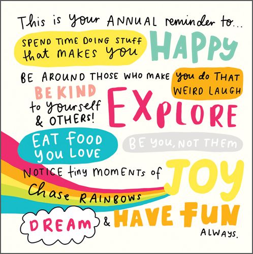 Wonderful Friend Birthday Card - HAVE Fun ALWAYS - Colourful & FUN Birthday