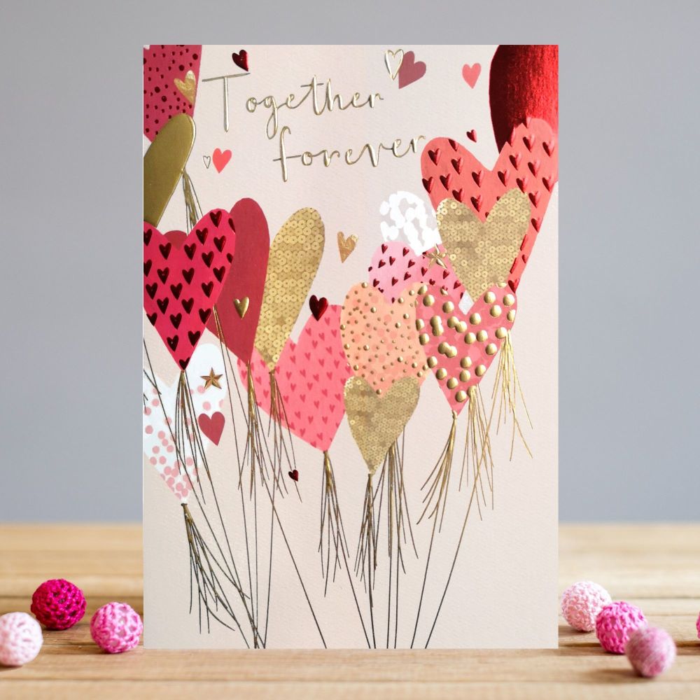 Romantic Birthday Cards - TOGETHER FOREVER - LOVE Cards - FOREVER Balloons 