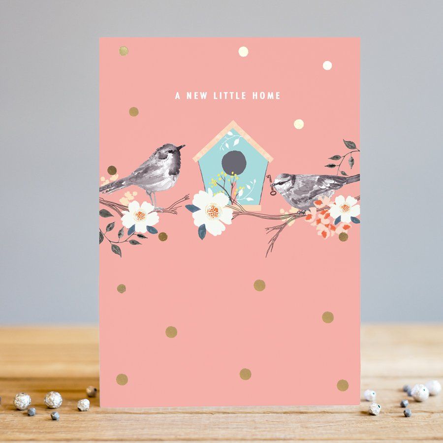 A New Little Home - NEW Home CARDS - Cute GARDEN Birds CARD - New HOME & New ADDRESS CARDS - Moving HOUSE Cards