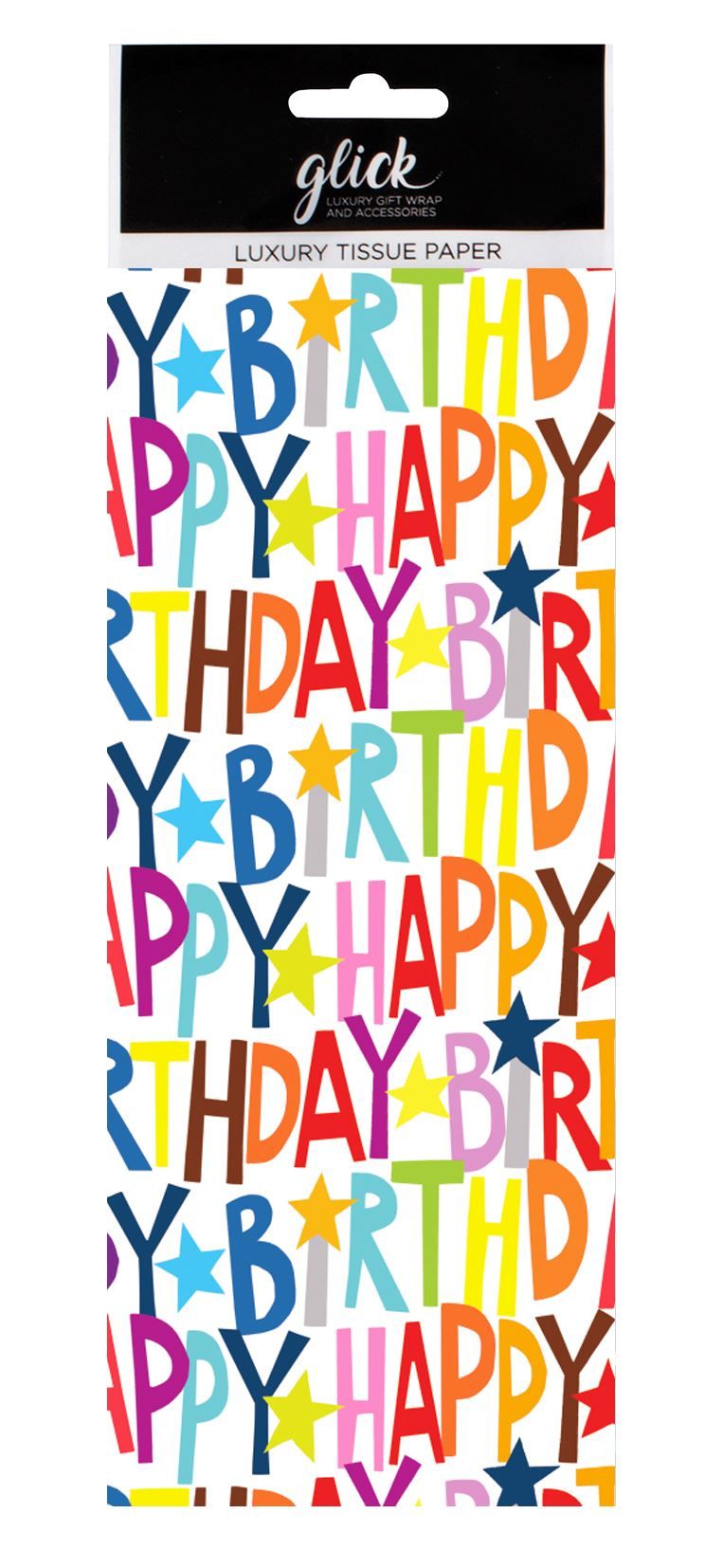 Happy Birthday Luxury Tissue Paper - Pack Of 4 LARGE Sheets - Luxury TISSUE