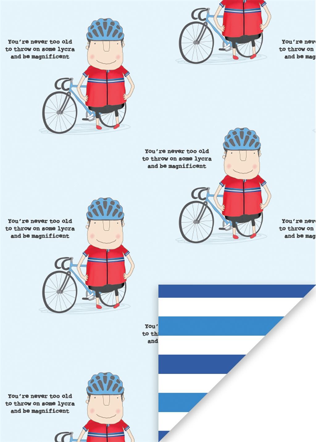 Fun Cycling Wrapping Paper - 2 SHEETS Of LUXURY Gift WRAP - RECYCLABLE Wrap
