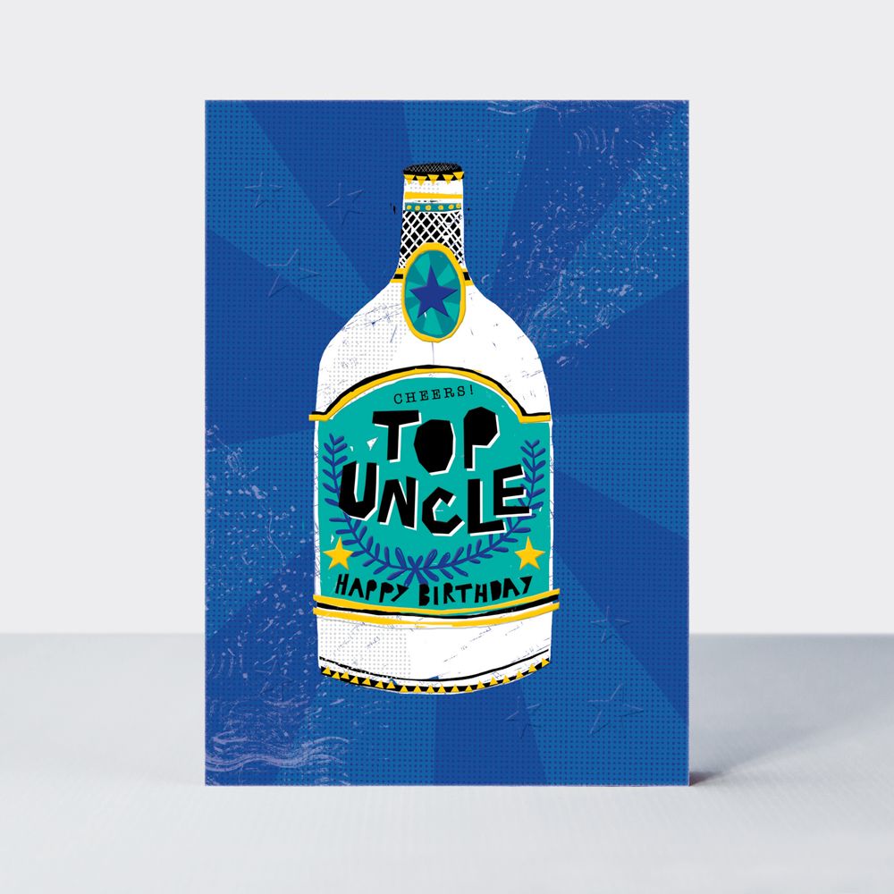 Uncle Birthday Cards - CHEERS Top UNCLE - Happy BIRTHDAY Uncle CARDS - Birt