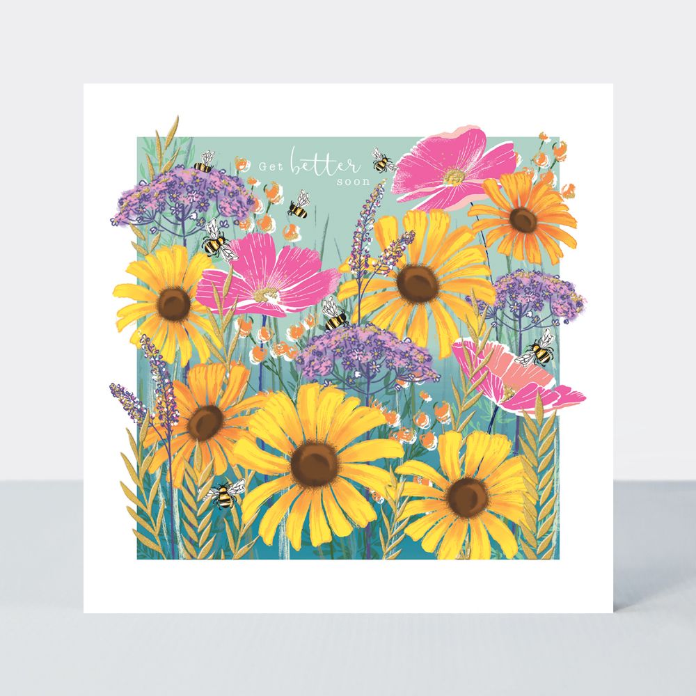 Get Better Soon - GET Well CARDS - FLORAL Get WELL Card - PRETTY Sunflower 