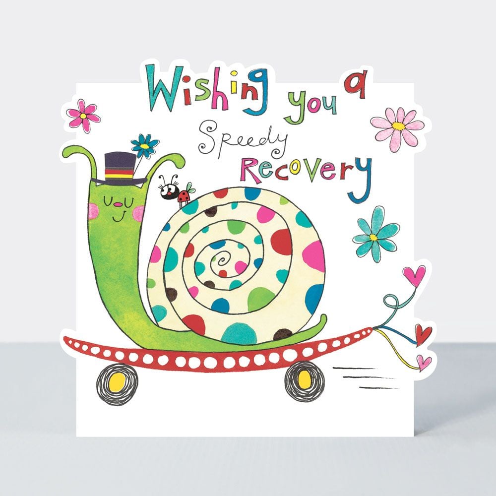 Funny Get Well Cards - WISHING You A SPEEDY Recovery - SNAIL On A SKATEBOARD Greeting CARD - Get WELL Cards - FUNNY Get WELL Cards AFTER SURGERY UK