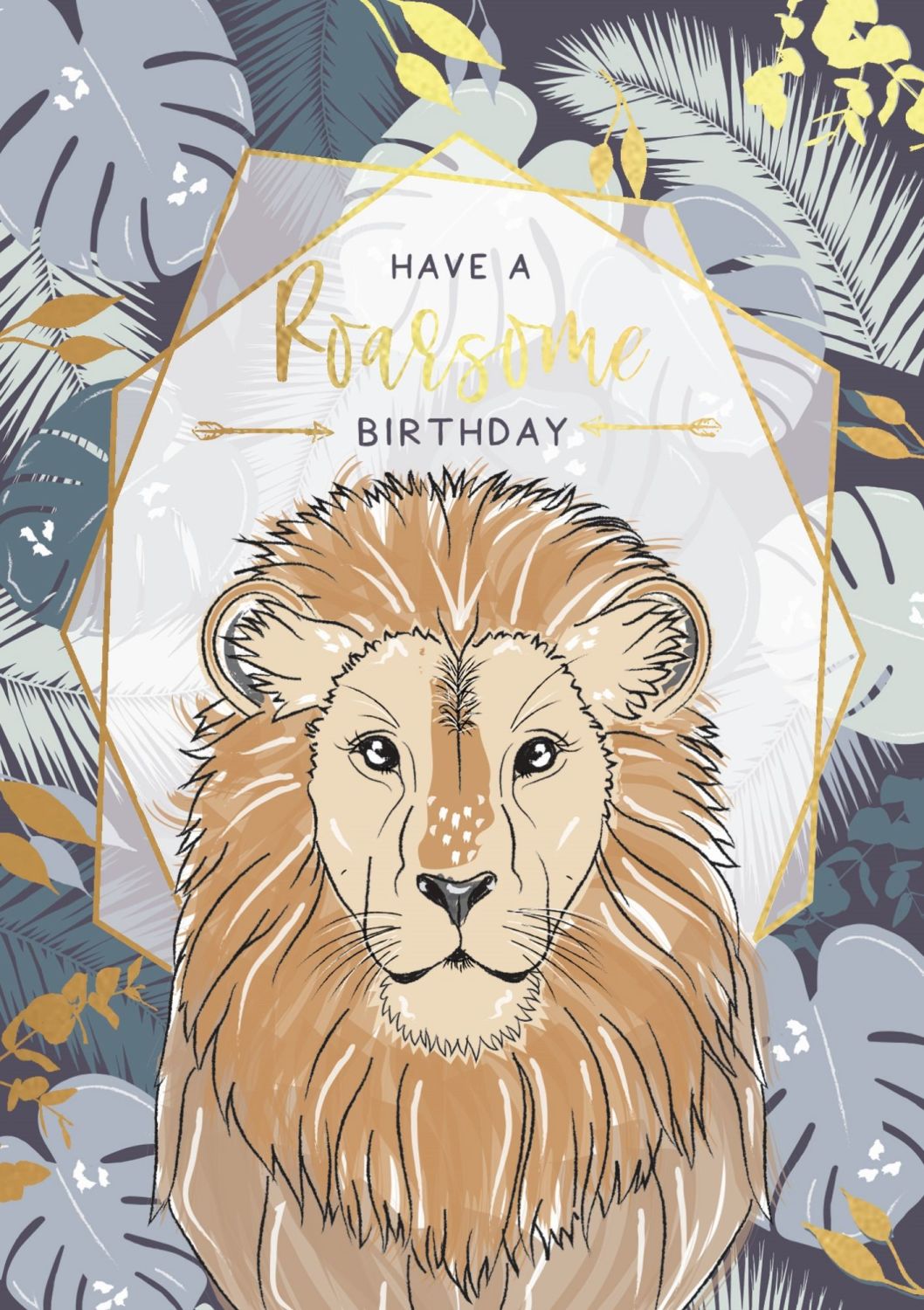 Have A Roarsome Birthday - BIRTHDAY Cards For HIM - LION Birthday CARDS - F