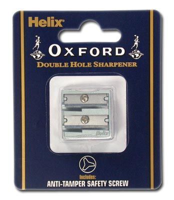 Pencil Sharpeners - HELIX Pencil SHARPENER - 2 HOLE Metal Sharpener - METAL Pencil SHARPENER - Office STATIONERY - Helix OXFORD 2 Hole METAL Sharpener