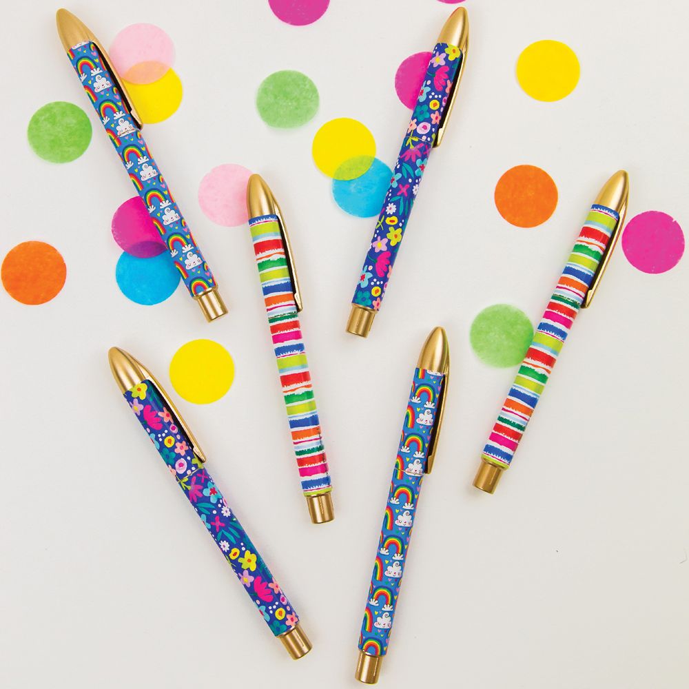 Rollerball Pens - COLOURFUL Rollerball PENS - PENS & Pencils - FUN XMAS Stationery - OFFICE Supplies - CHRISTMAS Gifts For HER