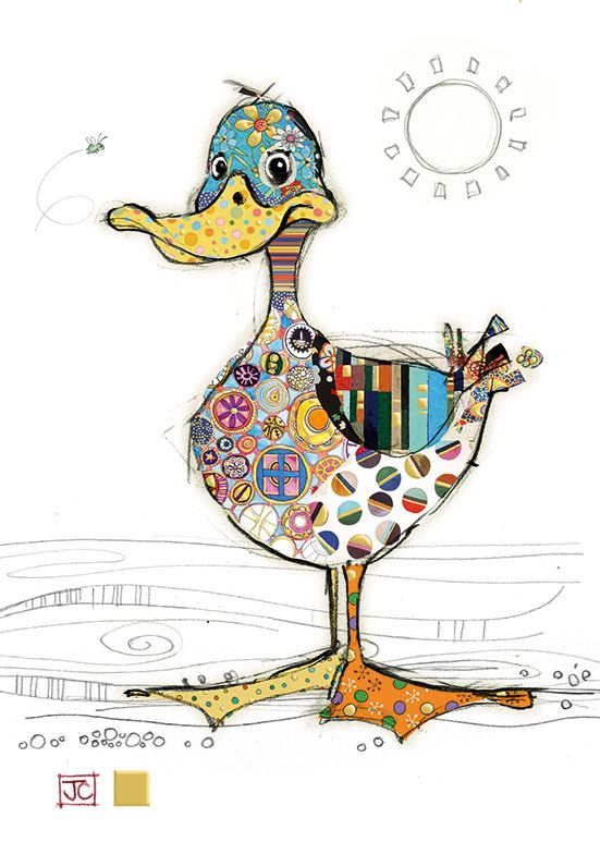 Patchwork Duck Card - ARTISTIC Greeting CARD - BLANK Greeting CARDS - Quirk