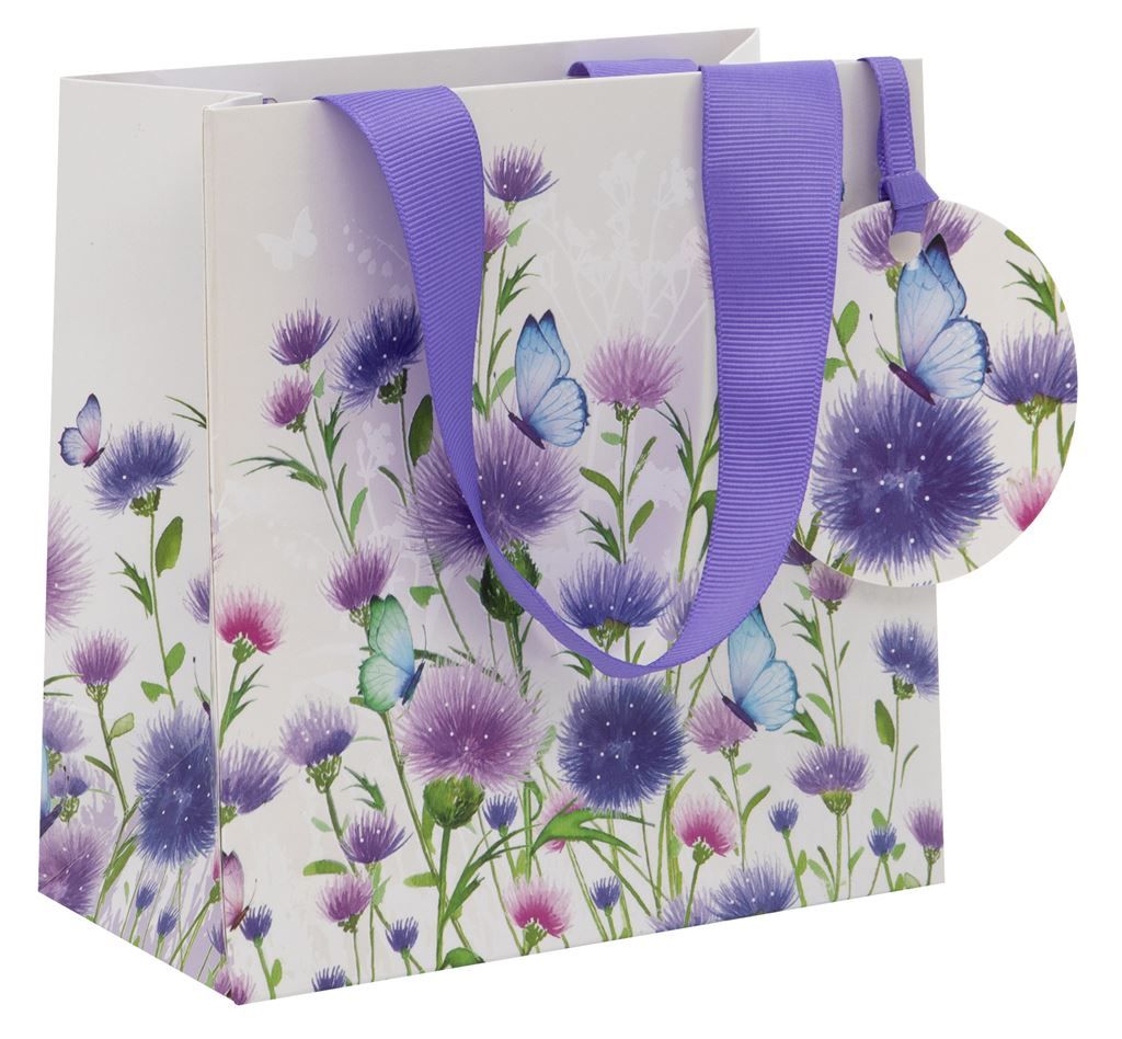 Beautiful Thistle Gift Bag - SMALL Gift BAGS - BIRTHDAY Gift BAGS - FLORAL Gift Bag - LUXURY GIFT Bags - SMALL Gift BAGS For HER