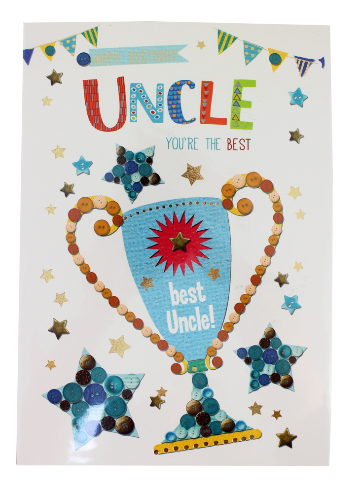 Best Uncle Birthday Cards - Uncle BIRTHDAY Card TROPHY Design - HAPPY Birthday UNCLE YOU'RE The BEST - Uncle BIRTHDAY Cards - BEST Uncle CARDS