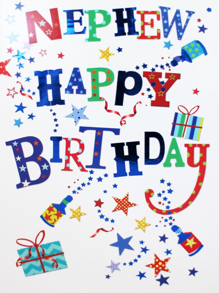 Poppers & Parcels Nephew Birthday Card - NEPHEW Happy BIRTHDAY - Birthday C