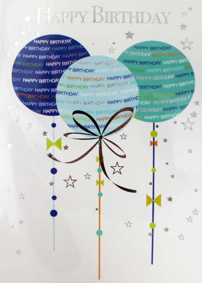 Happy Birthday Colourful Balloon Birthday Card - HAPPY BIRTHDAY - BIRTHDAY 