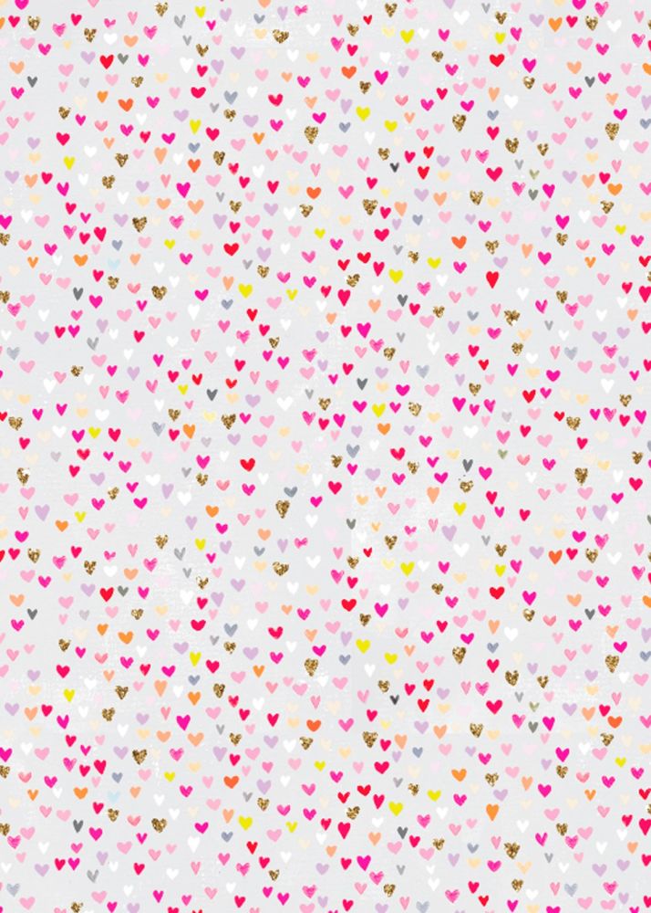 Pretty Heart Wrapping Paper Roll - 4 METRES - GIFT WRAPPING Paper - WRAPPING Paper ROLLS - LUXURY Gift WRAP - HEARTS On GREY - Cute GIFT Wrap