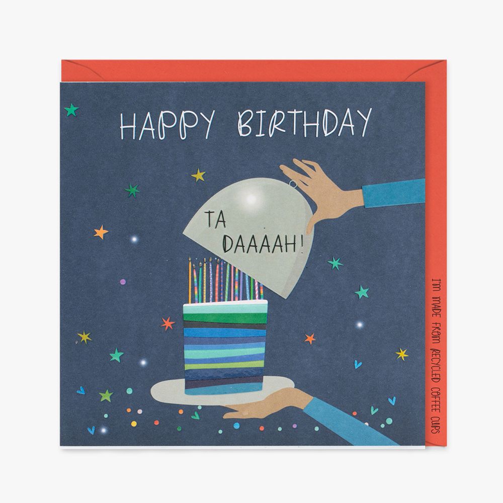 Happy Birthday Ta Daaaah - Birthday CARDS For MALE - Surprise BIRTHDAY Cake