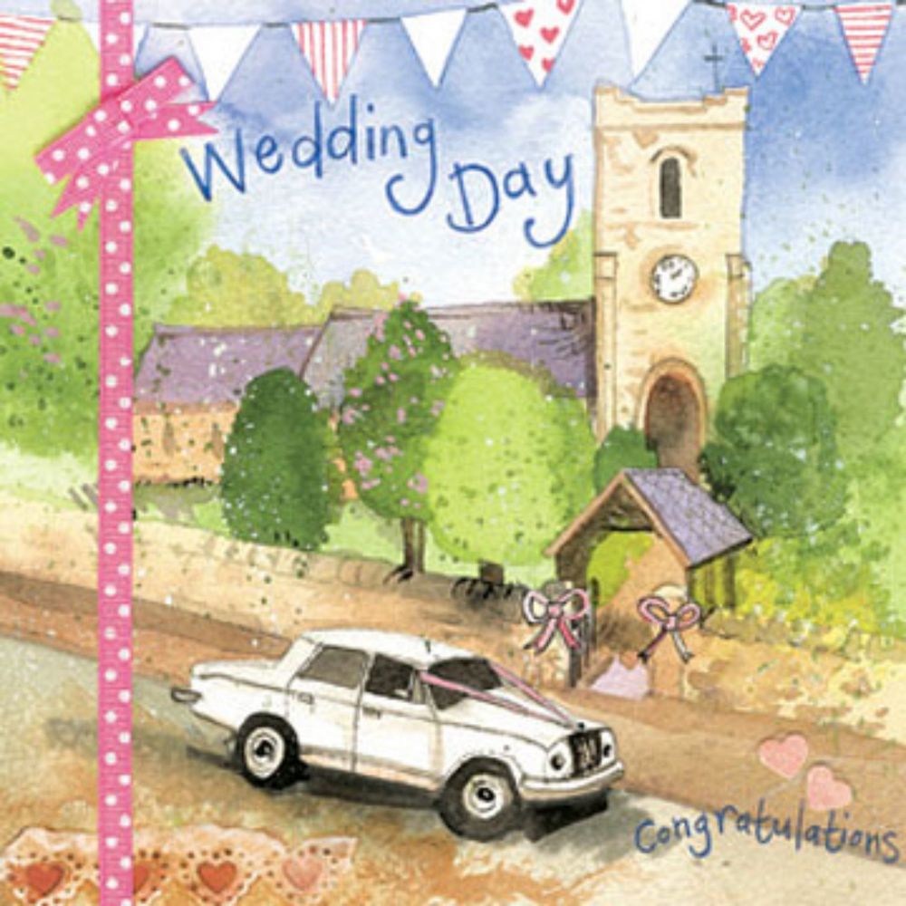 Wedding Day Congratulations - WEDDING Day CARDS - NOSTALGIC Car & CHURCH Ca