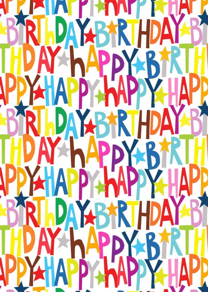 Happy Birthday Wrapping Paper - 2 SHEETS Of LUXURY Gift WRAP - RECYCLABLE Wrapping Paper - Flat WRAP - WRAPPING Paper SHEETS - BIRTHDAY Gift WRAP