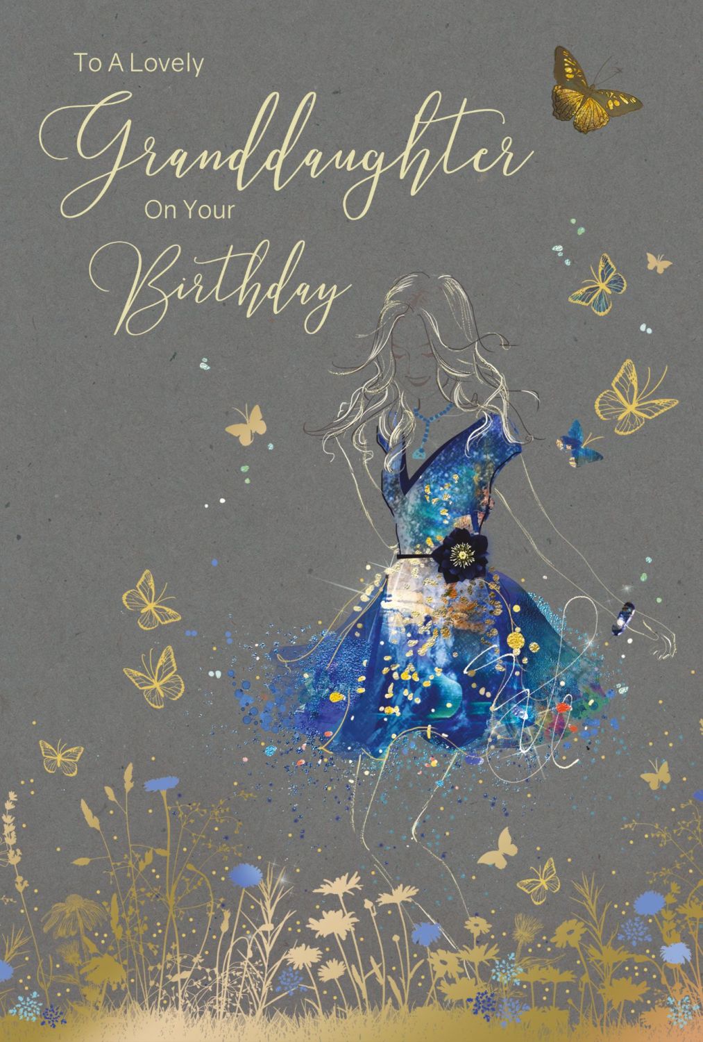 Lovely Granddaughter Birthday Card - ON Your BIRTHDAY - SPARKLY Birthday Ca