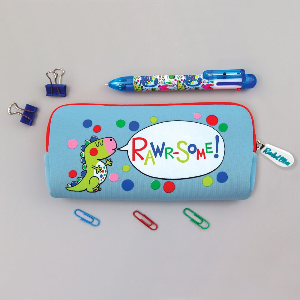 Pencil Cases For Boys - RAWR-SOME - Cute DINOSAUR Pencil CASE - SCHOOL Pencil CASES - Washable PENCIL Case - KIDS STATIONERY