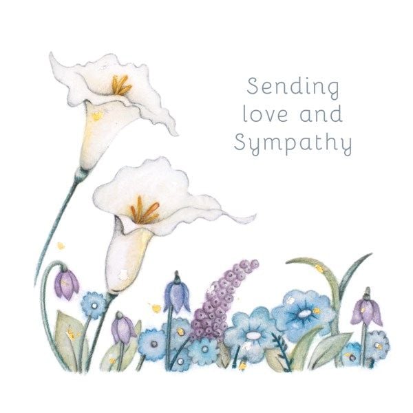 Sending Love And Sympathy - BEREAVEMENT Cards - PRETTY Floral BEREAVEMENT C