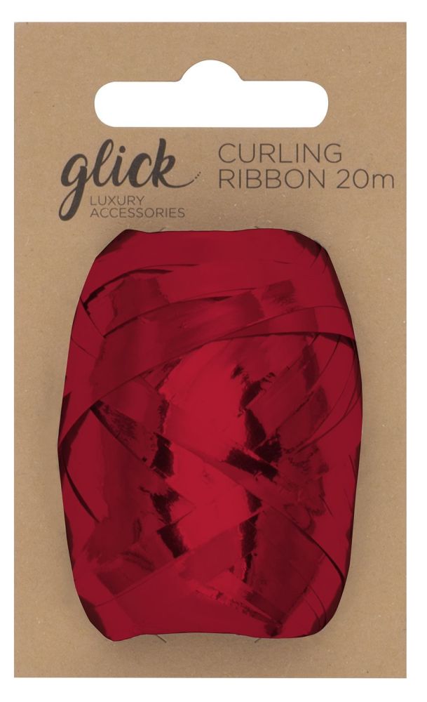 Curling Ribbon Metallic Red - 5mm x 20m - PACK Of 2 - LUXURY Curling RIBBON - GLOSSY Curling RIBBON - Gift WRAP Accessories