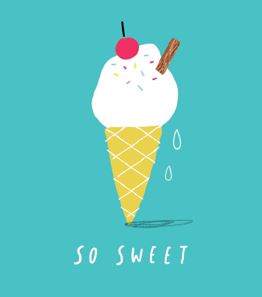 So Sweet - NOTE CARDS - ICE Cream CONE - MINI Note CARDS - PACK Of 6 - MINI