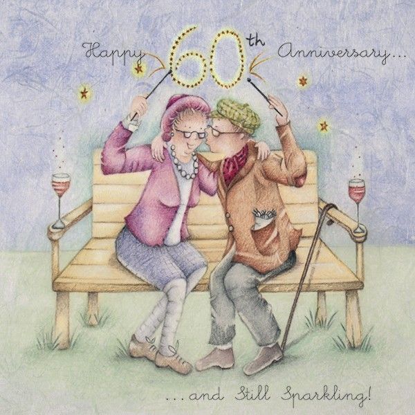 Happy 60th Wedding Anniversary Cards - AND Still SPARKLING - FUNNY Anniversary CARDS - DIAMOND WEDDING Anniversary CARDS FOR FRIENDS & Family