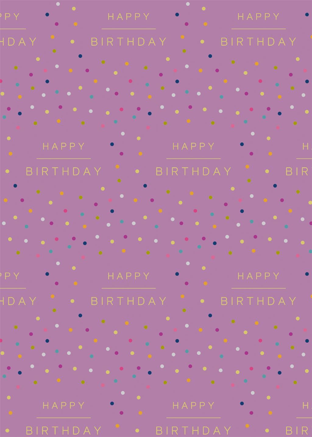 Happy Birthday Wrapping Paper - 2 SHEETS Of LUXURY Gift WRAP - RECYCLABLE W