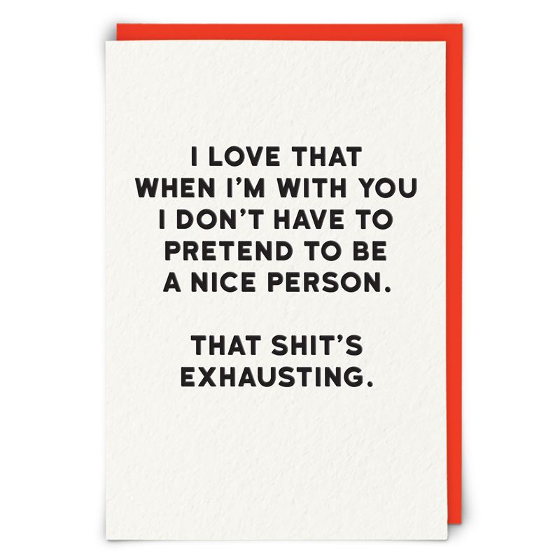 Funny Greeting Cards - THAT SHIT'S EXHAUSTING - BANTER Cards - RUDE Cards - Funny ROMANTIC Greeting CARD