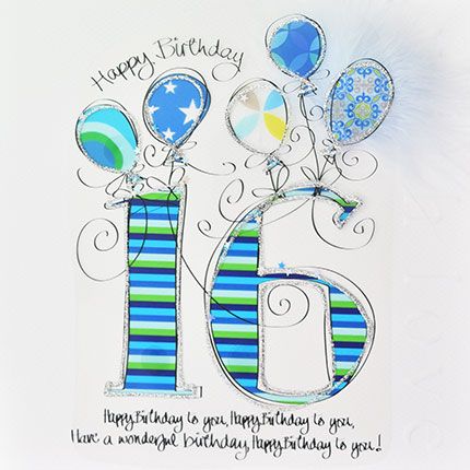 16th Birthday Cards - HAVE A Wonderful BIRTHDAY - LUXURY Boxed 16th BIRTHDAY Card - 16th BIRTHDAY Card FOR Son - Grandson - NEPHEW 
