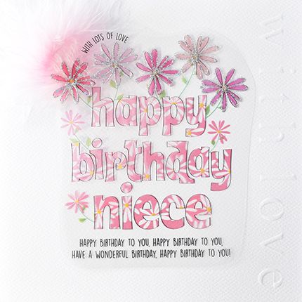 Happy Birthday Niece - WITH Lots Of LOVE - Luxury BIRTHDAY Card For NIECE - Large BOXED Birthday CARD - UNIQUE Birthday CARDS For NIECE