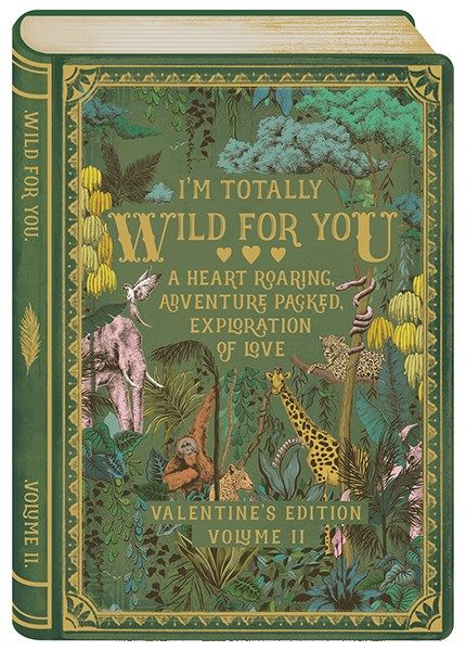 I'm Totally Wild For You - ROMANTIC Valentine's DAY Card - FUN Jungle STYLE Valentine's CARD - GOLD Foil VALENTINE'S Day GREETING Card
