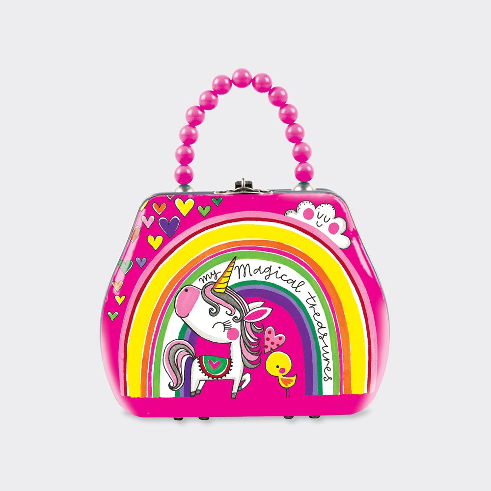 Unicorn Handbag Tin - LITTLE Girls HANDBAGS - KIDS Storage Tins - Gifts - U