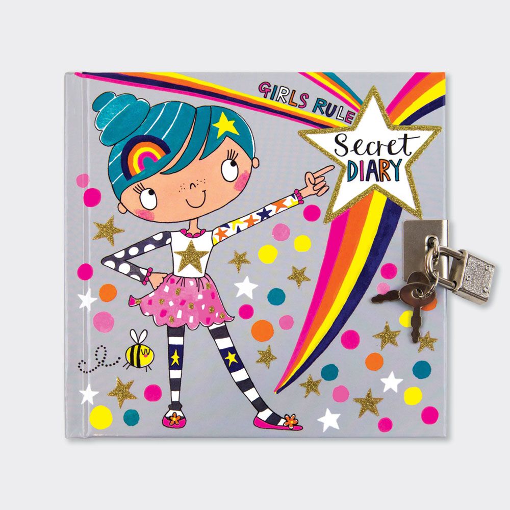 Girls Rule Secret Diary – GIRLS LOCKABLE Diary - BIRTHDAY GIFTS For GIRLS - PRETTY Lockable DIARY FOR Daughter - GRANDDAUGHTER - LITTLE Sister