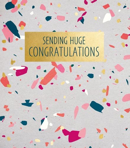 Sending Huge Congratulations - GORGEOUS Congratulations CARD - GOLD Foil Card - Congratulations CARDS For SUCCESS - Exams - BABY - New JOB - Promotion