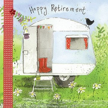 Happy Retirement - CARAVAN Retirement CARD - RETIREMENT Cards - CARAVAN Cards - CUTE Caravanning CARD For  Retiree