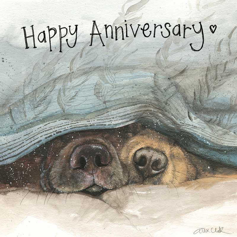 Happy Anniversary - WEDDING Anniversary GREETING Cards - CUTE Dog ANNIVERSARY Card - Anniversary CARDS For FRIENDS & FAMILY 