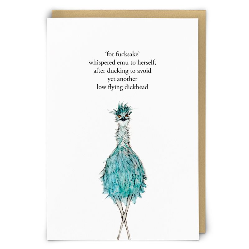 Funny Badass Woman Birthday Cards - FOR F*** SAKE Whispered EMU To HERSELF - HUMOROUS Emu BIRTHDAY Card For FRIEND - Sister - COUSIN