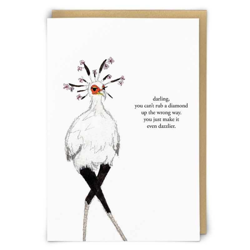 Funny Awesome Female Birthday Card - DARLING You CAN'T Rub A DIAMOND - INSPIRATIONAL Birthday CARD For FRIEND - Bestie 