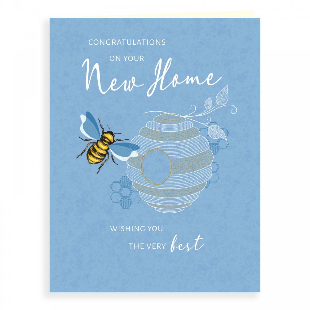 Congratulations On Your New Home -  BUMBLE Bee New Home CARD - New HOME Greeting CARDS - New Home CONGRATULATIONS Cards