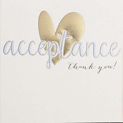RSVP Acceptance Cards - WEDDING Acceptance Cards - STUNNING Gold & Silver Foil HEART Acceptance CARD -  Acceptance CARDS