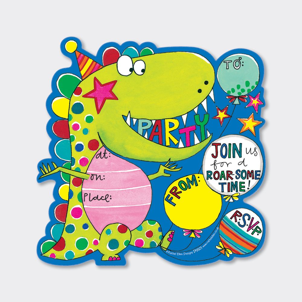 Dinosaur Party Invitations – PARTY Invitations – PACK Of 8 PARTY Invitations - BOYS Birthday INVITATIONS - Kids PARTY Invitations - PARTY Supplies