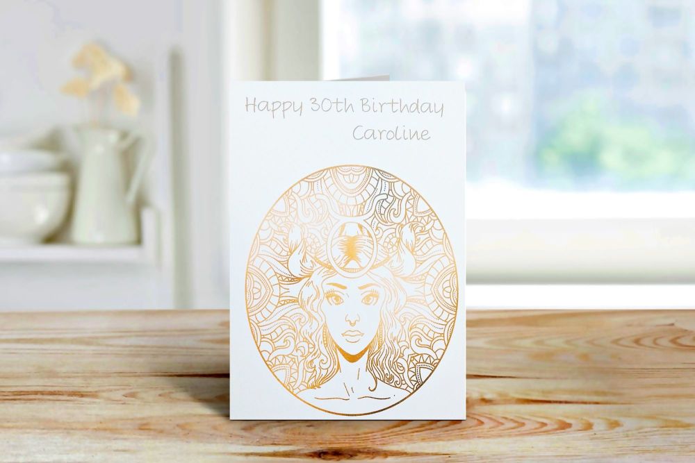 Personalised Taurus Birthday Card For Her - HANDMADE Greeting CARDS - Star Sign Zodiac BIRTHDAY Cards – FUN Taurus  BIRTHDAY Cards