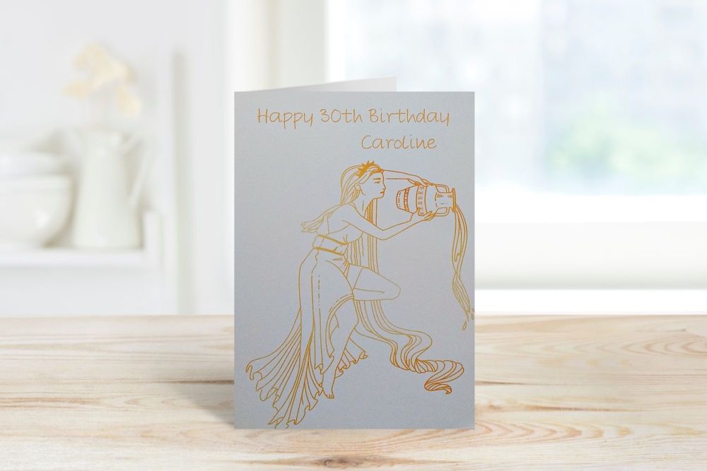 Personalised Aquarius Birthday Card For Her - HANDMADE Greeting CARDS - Star Sign Zodiac BIRTHDAY Cards – FUN Aquarius BIRTHDAY Cards
