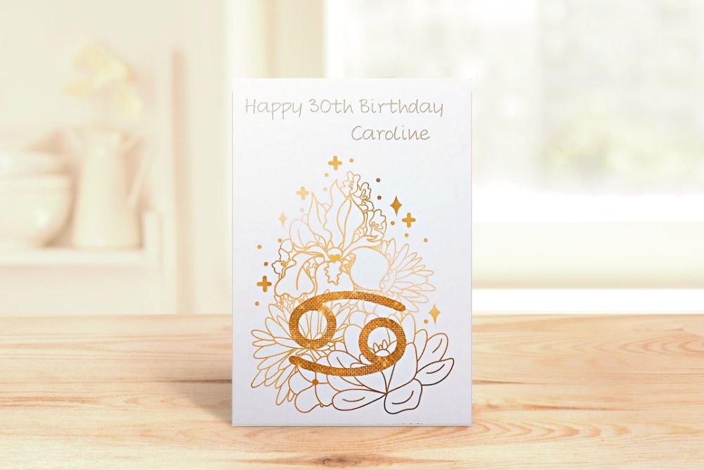 Personalised Cancer Birthday Card For Her - HANDMADE Greeting CARDS - Star Sign Zodiac BIRTHDAY Cards – FUN Cancer BIRTHDAY Cards