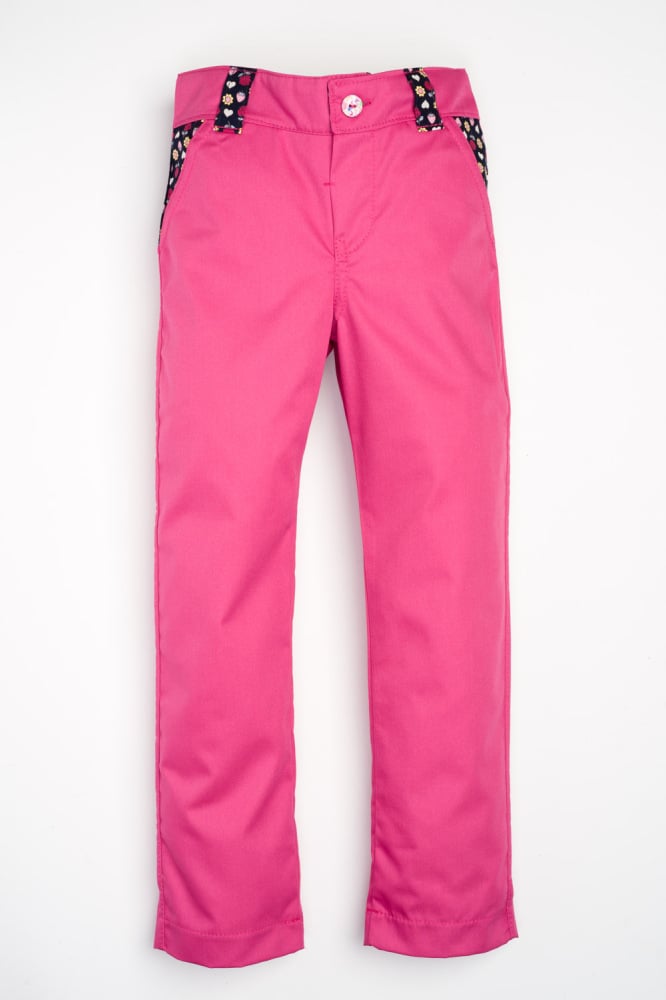 Sea, Sun and Fun Jeans - Hot Pink with Navy Flowers