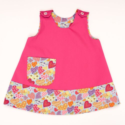 Girls 2 in 1 Dress - Limited Edition - Pink Heart Trim