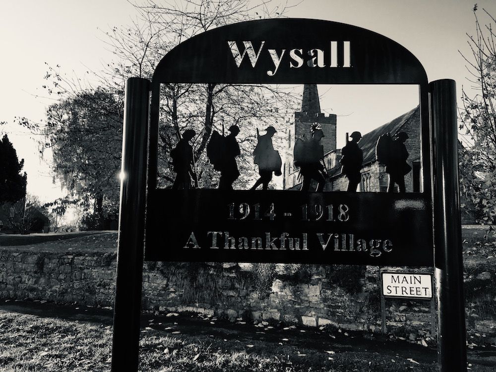 Wysall memorial sign