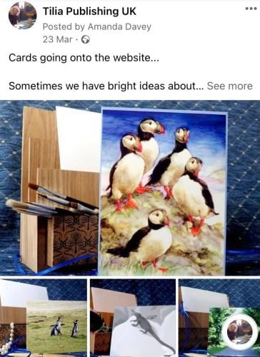 Social media post about cards