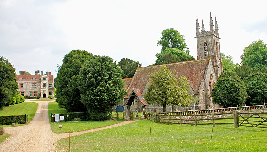 Chawton House and church