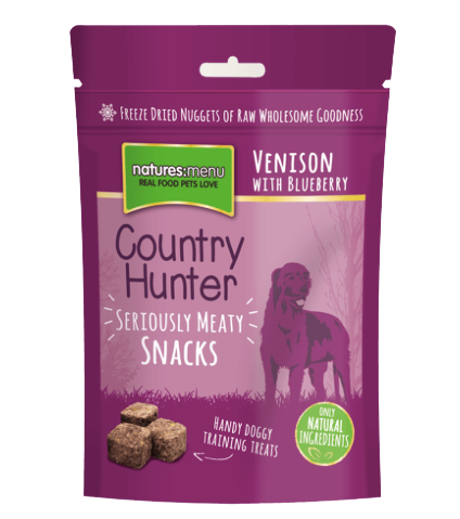 Natures Menu Country Hunter Freeze Dried Dog Treats 50g - Venison with Blueberries